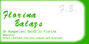 florina balazs business card